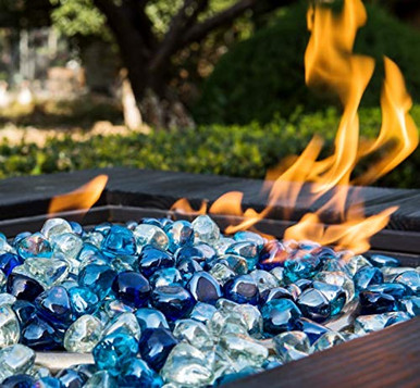 Chilli Cosmos Fire Glass Diamond 1 InchFire Pit Glass Rocks for Propane ...