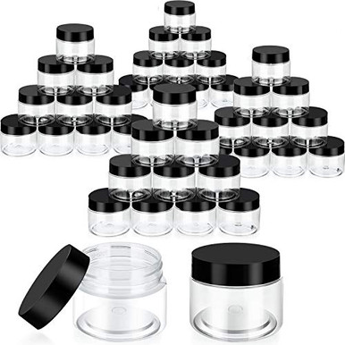 48 Pack Empty Clear Plastic Storage Jars with Screw On Lids Large ...