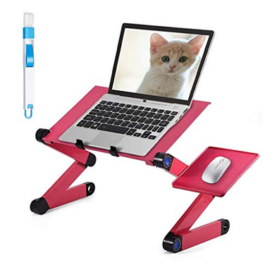 Pink Laptop Riser Ergonomic Laptop Table Foldable Lap Desk Tablet Vertical Stand Holder ...