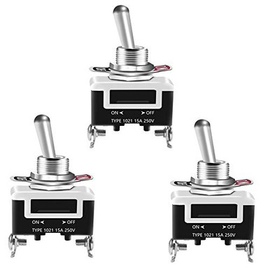 3Pcs Heavy Duty Rocker Toggle Switch 15A 250V 20A 125V SPST 2 Pin ...