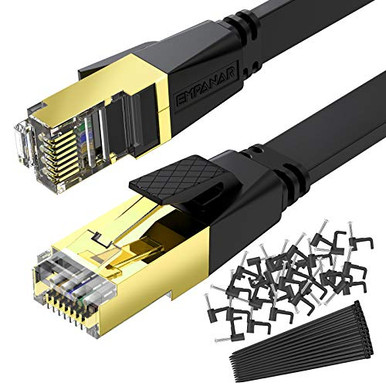 Empanar Cat 8 Ethernet Cable 6 ft Flat Hyper Speed 40Gbps 2000Mhz ...