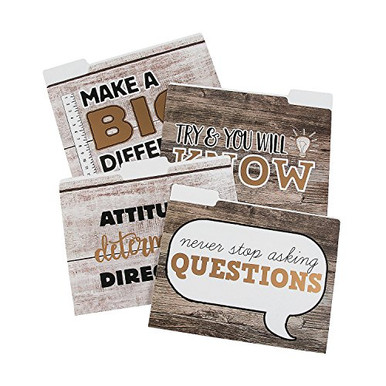 Fun Express Rustic Classroom File Folders - 12 Pieces - Educational and ...