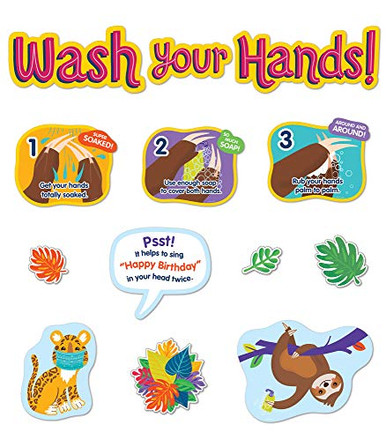 Carson Dellosa One World Wash Your Hands Bulletin Board Set Carson ...