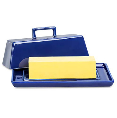 COKPAPA Ceramic Butter Dish with Lids Kitchen Butter Holder Tray with