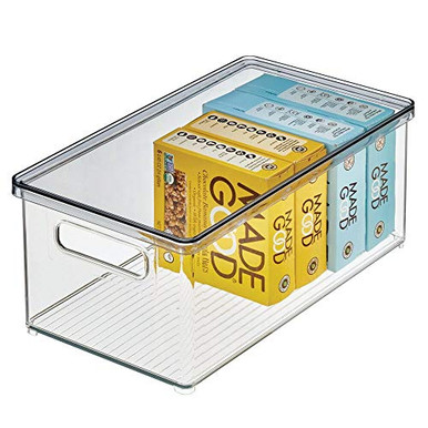 mDesign Plastic Stackable Kitchen Pantry Cabinet Food Storage Bin Box ...