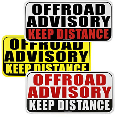 State Advisor Sticker 2020_SAFETY Sticker_3 Pack Keep Distance Offroad Advisory Safety Decal ...
