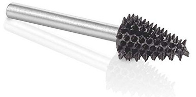 Kutzall Original Flame Rotary Burr, 1⁄4 Shaft, Coarse - Woodworking Attachment for Bosch, DeWalt, Milwaukee, Makita. Abrasive Tungsten Carbide, 1⁄2 (12.7mm) Dia. x 1 (25.4mm) Length, FL-12