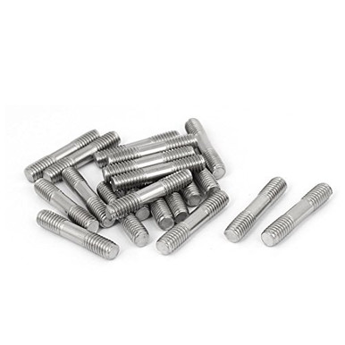 M5x35mm 304 Stainless Steel Double End Threaded Stud Screw Bolt