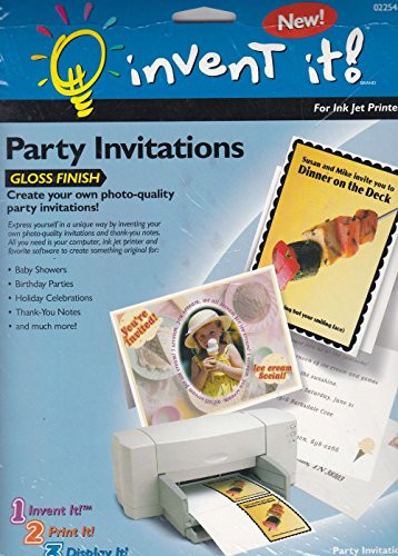 Invent It! Party Invitations Gloss Finish 20-Party Invitations and 20 ...