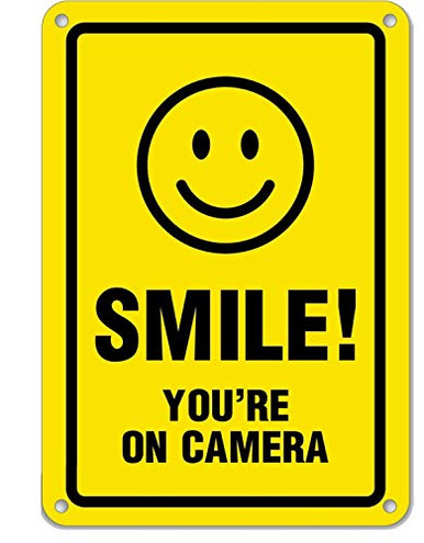 Smile Youre On Camera Yellow Security Video Surveillance Sign 10 X 14 ...