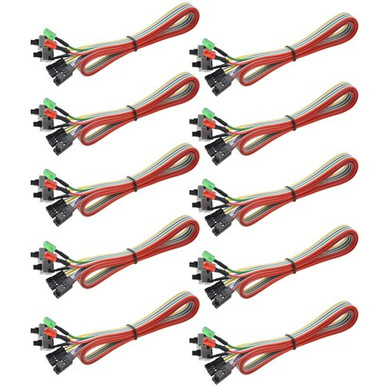 WGCD 10 PCS Computer Case ATX Reset On Off Switch Cable 67cm LED Light ...