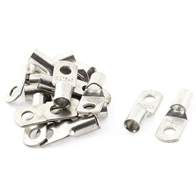 Uxcell SC25-6 Cable Lug Connector – 16 Pieces – For 25mm² Wire – 6mm Bolt Hole – Straight Metal Terminal