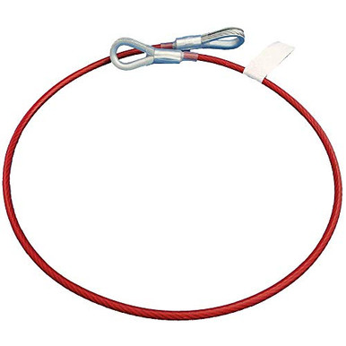Peakworks 6 Ft Cable Anchor Sling – OSHA Compliant Fall Protection, PVC Coated Galvanized Cable, 1/4" Thick, 2 Eye Rings, Red