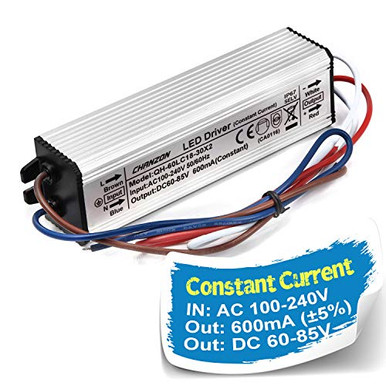 Chanzon LED Driver 600mA Constant Current Output 60V-85V Input 100-240V ...