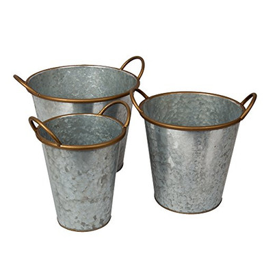 Truu Design Farmhouse Modern Buckets Set of 3 10 x 9_5 inches ...
