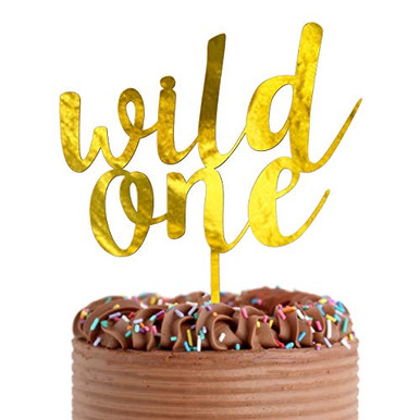 Gold Shiny 1st Birthday Topper - Smash Cake Topper Acrylic Wild One ...