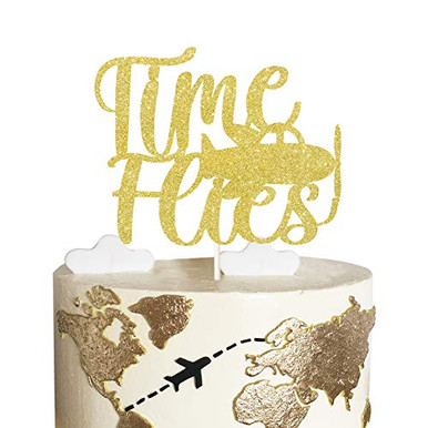 Time Flies Cake Topper Time Flies Birthday Party Supplies Airplane ...