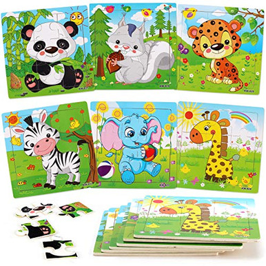 Slotic Wooden Jigsaw Puzzles for Ages 2 3 4 5 Years Old Kids Toddler ...