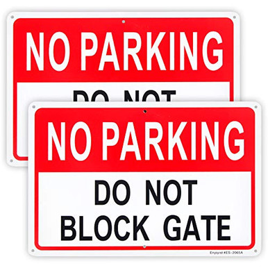 2-Pack No Parking Driveway Do Not Block Gate Sign 12x 8 _04 Aluminum ...