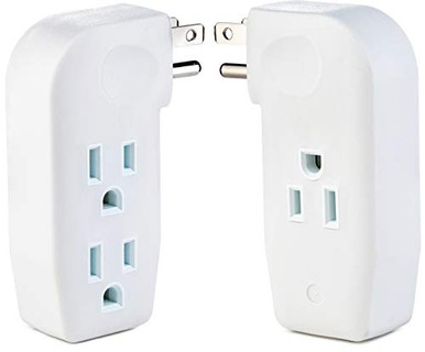 2-Pack Outlet Side Access Outlet Adapter Wall Tap 3 Way Outlet Splitter ...