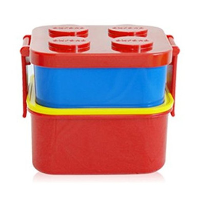 2 Layer Stackable Lunch Box and 1 Fork Set, Bento Box Container Salad ...
