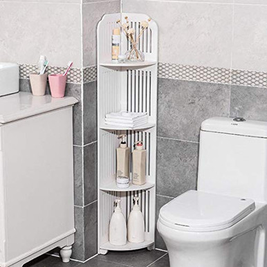 4-Tier Corner Shelf Bathroom Corner Storage Freestanding Display ...