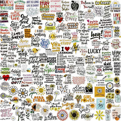 150 Pieces Mixed Inspirational Stickers for Laptop Waterproof ...