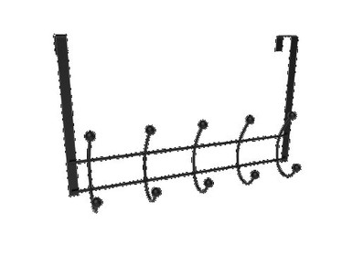 Inspired Living OVER THE DOOR ORGANIZER in Black 10 Hooks- SLOPE heavyweight thermobond powder ... - Powder-Coated Removable Hook Organizers