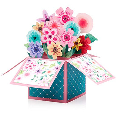 3D Floral Pop Up Card Paper Flower Bouquet Birthday Card Thinking of ...