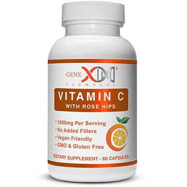 Genex Vitamin C 1000mg Serving Plus 50mg Rose Hips Ascorbic Acid No ...