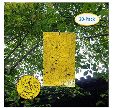 Yellow Insect Traps AWESMR 20 Pack Dual-Sided Yellow Sticky Traps for Flying Plant Insect ...