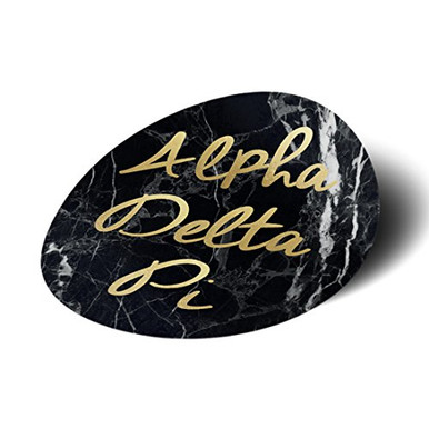 Adpi Gold Letters Alpha Delta Pi Sorority Dark Marble with Gold Script Sticker Decal 3 ...