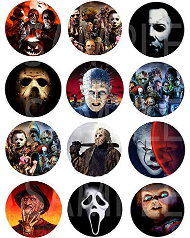 Horror Movie Icons Stickers, Large 2.5 Round Circle DIY Stickers to ...