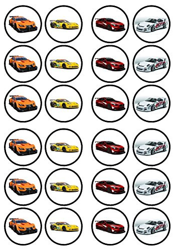 Cars Rice Printable Race Cars Edible PREMIUM THICKNESS SWEETENED VANILLA, Wafer Rice Paper ...