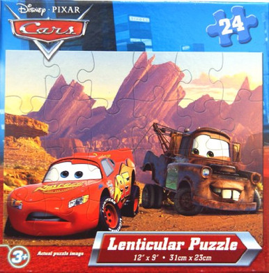 Disney Pixar Cars Lenticular Puzzle 24 Piece Lightning McQueen and ...
