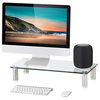 Glass Computer Monitor Roser FITUEYES Glass Computer Monitor Riser Desktop Stand Clamp for Single ...