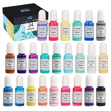 LETS RESIN Alcohol Ink Set Opaque Alcohol Resin Inks 24 ColorsPastel ...
