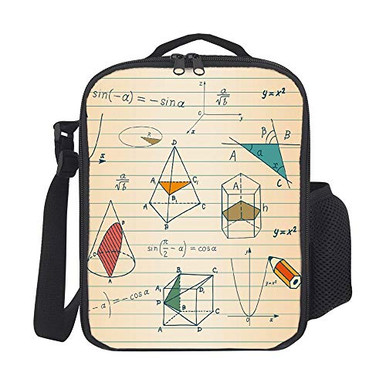 SARA NELL Kids Lunch Backpack Lunch Box Mathematics Geometric Shapes ...