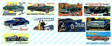 N Scale Billboard Signs -- 1940s-1960s Automobile Signs ...