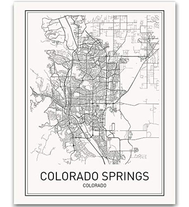 Colorado Springs Map Colorado Springs Poster Map of Colorado Springs ...