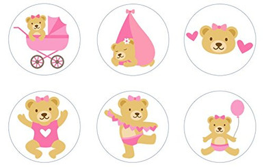 Baby Bear Girl Baby Shower Edible Cupcake Toppers Decoration ...