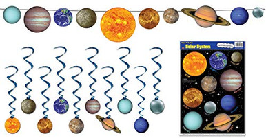 Solar System Space Whirls 10 Pack Outer Space Spaceship Party