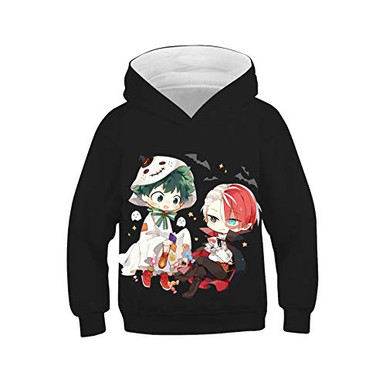 AIPILEI MHA Kapuzenpullover und Sweatpants Set Midoriya Izuku Todoroki Bakugou Cosplay Kapuzen-Sweatshirt Hose 2-teiliger Trainingsanzug für Herren und Damen, Lemillion, M
