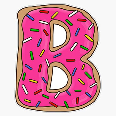 LAD Studio Donut Letter B Sticker Vinyl Bumper Sticker Decal Waterproof ...