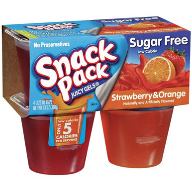 HUNTS SNACK PACK JELLO GELATIN CUPS STRAWBERRY and ORANGE SUGAR FREE HUNTS SNACK PACK JELLO GELATIN CUPS STRAWBERRY and ORANGE SUGAR FREE
