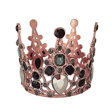 Diadema vintage con strass trasparenti, montato su un pettine
