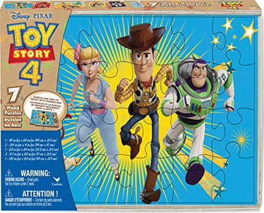Toy Story 4 Jigsaw Puzzles_ 7_Pack of Wood Puzzles with Storage Box ...