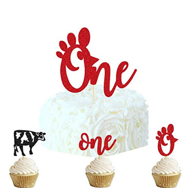 Chick Fil Cake Topper and Cupcake Topper A Chincken Barn Farm Animals ...