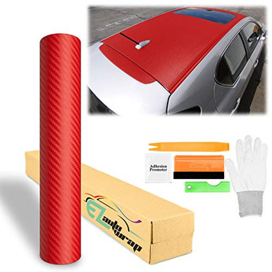 Red Carbon Sticker 24 inch X60 inch _2FTx5FT_ 3D Carbon Fiber Red Textured Matte Car Auto ...