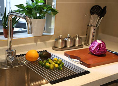 Ahyuan Roll up Dish Drying Rack Over The Sink Kitchen Roll up Sink ...